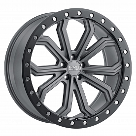 Black Rhino Wheel Trabuco - 18 x 8 Gun Metal With Black Lip And Silver Bolts - 1880TBC305127G71