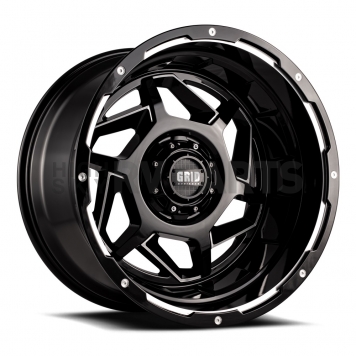 Grid Wheel GD14 - 22 x 12 Black With Natural Accents - GD1422120237M408