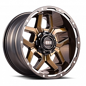 Grid Wheel GD07 - 18 x 9 Bronze With Black Lip - GD0718090027R0078