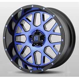 KMC Wheel 18 Diameter -12 Offset Aluminum Black With Blue Tinted Single