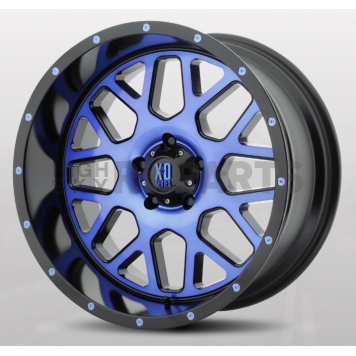 KMC Wheel 18 Diameter -12 Offset Aluminum Black With Blue Tinted Single