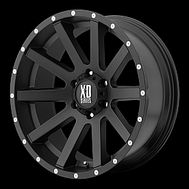 KMC Wheel 18 Diameter 35 Offset Aluminum Black With Natural Flange Single