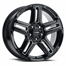 Ultra Wheel 18 Diameter 30 Offset Clear Coated Gloss With Milled Accents Single - 258-8874BM+30