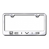 Automotive Gold License Plate Frame - Silver Stainless Steel - LFCIVCEC