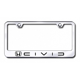 Automotive Gold License Plate Frame - Silver Stainless Steel - LFCIVCEC