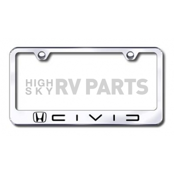 Automotive Gold License Plate Frame - Silver Stainless Steel - LFCIVCEC