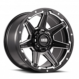 Grid Wheel GD06 - 20 x 10 Black With Natural Accents - GD0620100052M287
