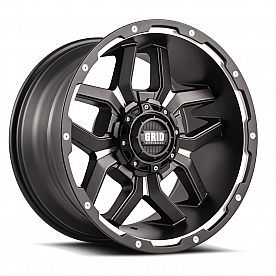 Grid Wheel GD07 - 20 x 10 Black With Natural Accents - GD0720100027F278