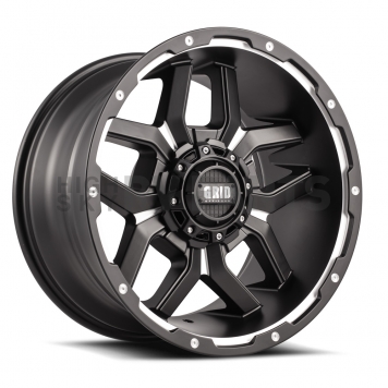 Grid Wheel GD07 - 20 x 10 Black With Natural Accents - GD0720100027F278