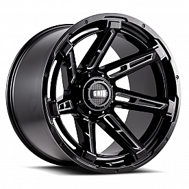 Grid Wheel GD12 - 20 x 9 Black With Natural Accents - GD1220090052M187