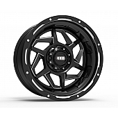 Grid Wheel GD14 - 20 x 10 Black With Natural Accents - GD1420100027M0078