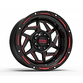 Grid Wheel GD14 - 20 x 10 Black With Red Accents - GD1420100027E278