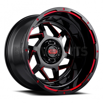 Grid Wheel GD14 - 20 x 9 Black With Red Accents - GD1420090052E1587