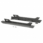Rugged Ridge Rocker Panel Guard - Flat Steel Black Textured Powder Coated - 1150417