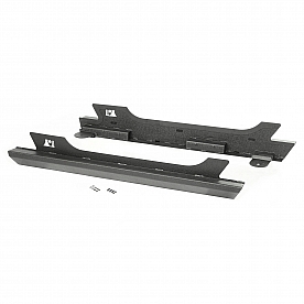 Rugged Ridge Rocker Panel Guard - Flat Steel Black Textured Powder Coated - 1150417