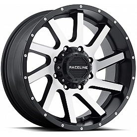 RaceLine Wheel 20 Diameter -12 Offset Aluminum Black With Natural Face Single