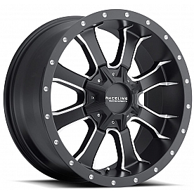 RaceLine Wheel 20 Diameter 0 Offset Aluminum Black With Natural Accents Single