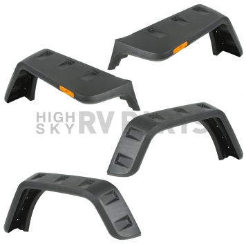 Rugged Fender Flare - Black Smooth Thermoplastic Set Of 4 - 11640.25