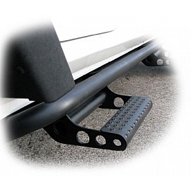 N-Fab Rocker Panel Guard - Black Round Tube Textured Powder Coated Steel Single - J072RKRS2