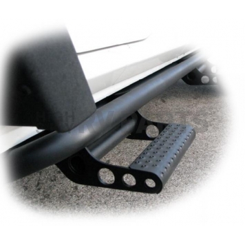 N-Fab Rocker Panel Guard - Black Round Tube Textured Powder Coated Steel Single - J072RKRS2