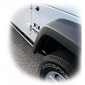 N-Fab Rocker Panel Guard - Black Round Tube Textured Powder Coated Steel Single - J072RKR