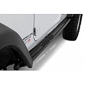 Smittybilt Rocker Panel Guard - Round Tube Steel Black Textured Powder Coated - 76638