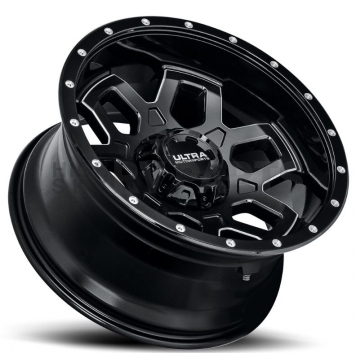 Ultra Wheel Warlock 217 - 20 x 9 Black With Milled Accents - 217-2905BM+01-1