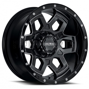 Ultra Wheel Warlock 217 - 20 x 9 Black With Milled Accents - 217-2905BM+18