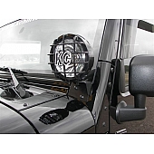 KC Hilites Windshield Hinge Light Bracket - Steel Black Set Of 2 - 7316