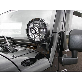 KC Hilites Windshield Hinge Light Bracket - Steel Black Set Of 2 - 7316
