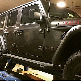 Iron Cross Running Board Black Matte Powder Coated Steel Stationary - GP-JL3000