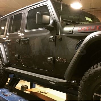 Iron Cross Running Board Black Matte Powder Coated Steel Stationary - GP-JL3000