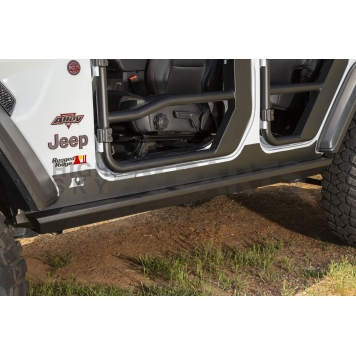 Rugged Ridge Rocker Panel Guard - Flat Steel Black Powder Coated - 1150432-4