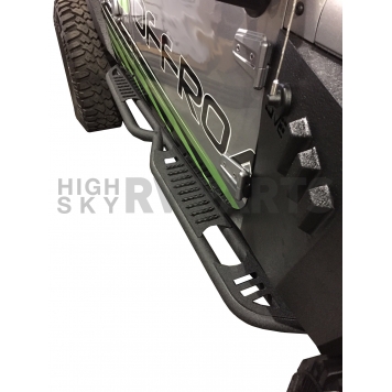 DV8 Offroad Rocker Panel Guard - Black Round Tube Powder Coated Steel Set Of 2 - SRSOTB-06-1