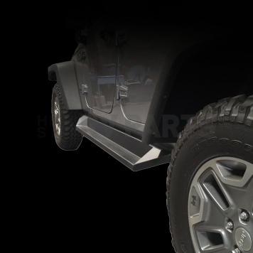 DV8 Offroad Rocker Panel Guard - Black With Step Powder Coated Steel Set Of 2 - SRSOTB-10-1