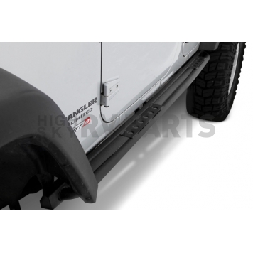 Smittybilt Rocker Panel Guard - Round Tube Steel Black Textured Powder Coated - 76639