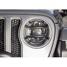 Rugged Headlight Guard Euro Style Steel Black Set Of 2 - 11230.21