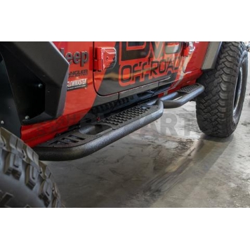 DV8 Offroad Rocker Panel Guard - Black Round Tube Powder Coated Steel Set Of 2 - SRJL-02-1