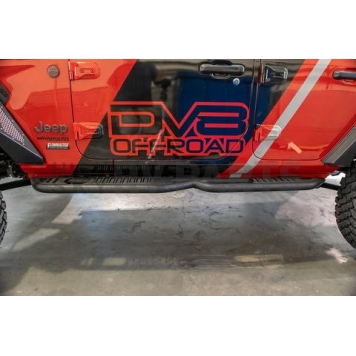 DV8 Offroad Rocker Panel Guard - Black Round Tube Powder Coated Steel Set Of 2 - SRJL-02-2