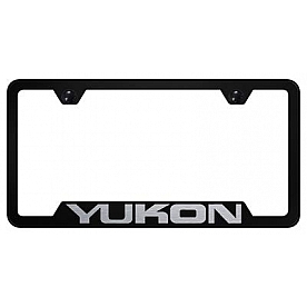 Automotive Gold License Plate Frame - Black Stainless Steel - GFYUKEB