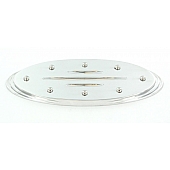 All Sales Emblem - Ford Oval Step Style Ball Milled With Rivets Silver Aluminum - 52506
