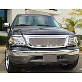 T-Rex Truck Products Grille Insert - Mesh Trapezoid Polished Stainless Steel - 54580