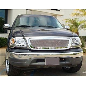 T-Rex Truck Products Grille Insert - Mesh Trapezoid Polished Stainless Steel - 54580