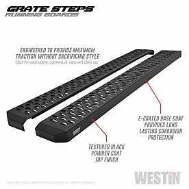 Westin Automotive Running Board Black Textured Powder Coated Steel Stationary - 27-74725