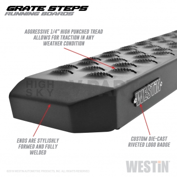 Westin Automotive Running Board Black Textured Powder Coated Steel Stationary - 27-74725-2
