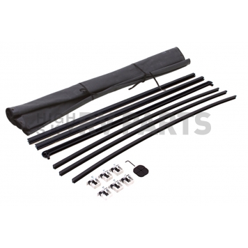 Lund International Tonneau Cover Soft Roll-Up Black Matte Canvas/ Twill Weaved Fabric - 90964