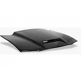 Harwood Fiberglass Hood - Cowl Induction Bare Fiberglass Black - B12202