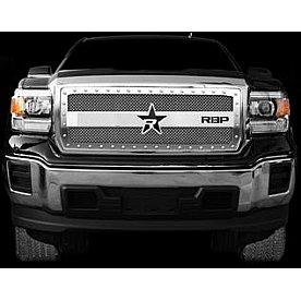 RBP (Rolling Big Power) Grille - Mesh With Studded Frame Silver Steel - 851210