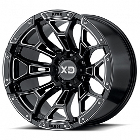 KMC Wheel 18 Diameter -18 Offset Aluminum Black With Natural Accents Single