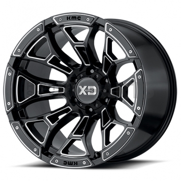 KMC Wheel 18 Diameter -18 Offset Aluminum Black With Natural Accents Single